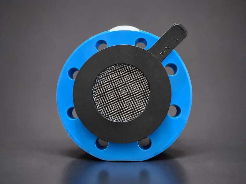 Vulcanized strainer flange gasket with stainless steel mesh insert