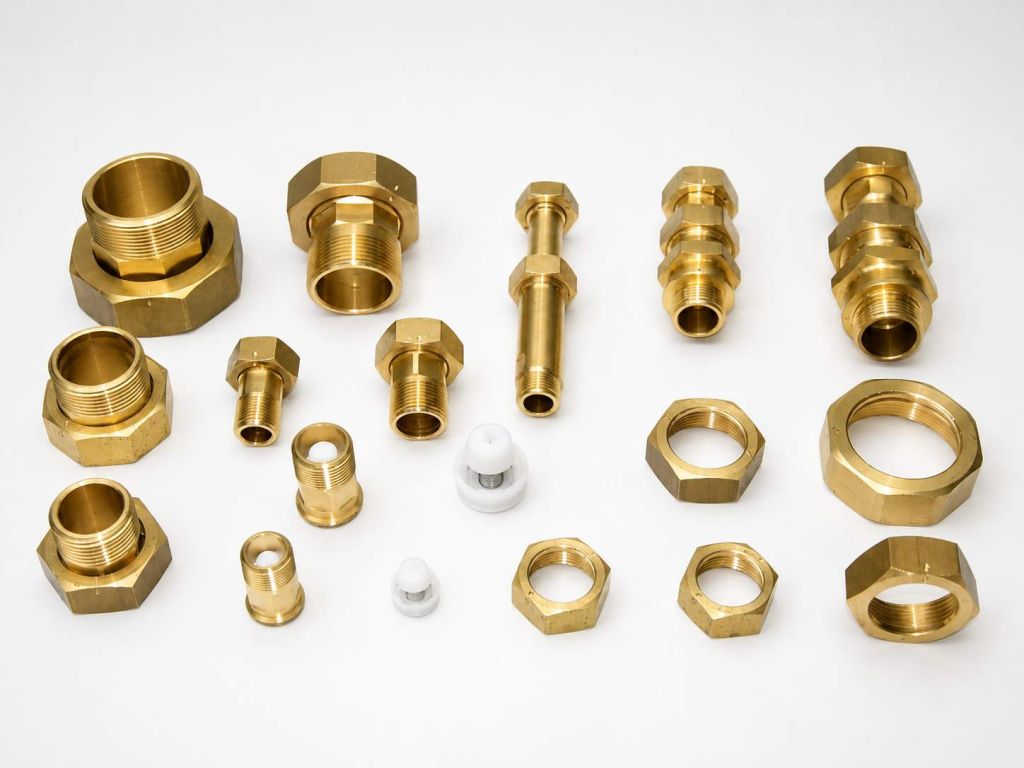 Brass water meter connectors and fittings