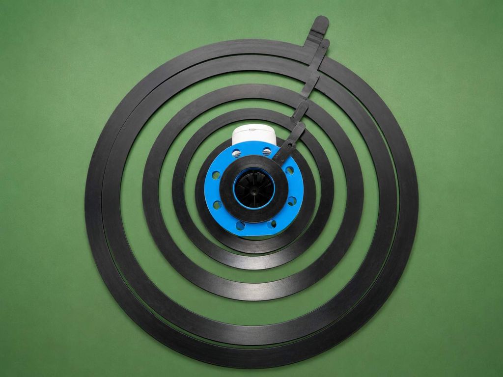 Concentric vulcanized rubber flange gaskets in graded diameters