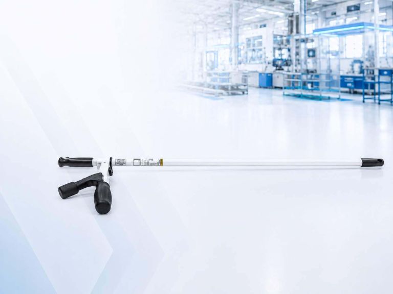 Telescopic water meter reading stick with LED head
