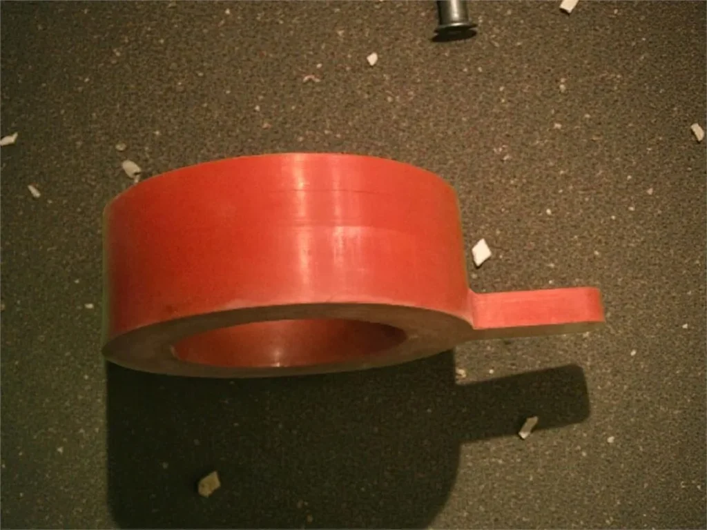 Roll of red technical rubber sheet used for cutting gaskets